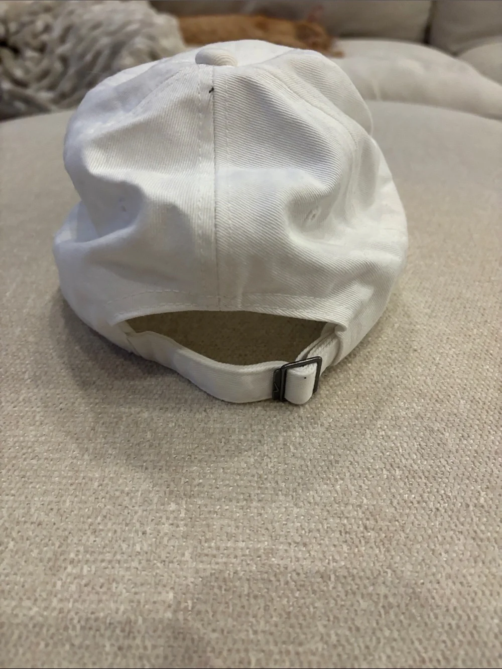 Nike White Baseball Cap with Black Swoosh